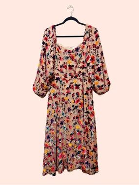 Ivy City Co Dress with Multicolor Floral Velvet Pattern